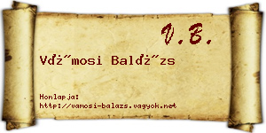 Vámosi Balázs névjegykártya